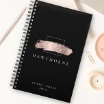 Chic Brush Stroke Black Faux Rose Gold Monogram Planner<br><div class="desc">Chic Brush Stroke Black Faux Rose Gold Elegant Monogram Planner. Easy to customise elegant script monogram typography paired with classic serif font design. Perfect Christmas or birthday monogrammed gift idea!</div>
