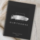 Chic Brush Stroke Black Faux Silver Brush Monogram Planner<br><div class="desc">Chic Brush Stroke Black and Faux Silver Brush Stroke Elegant Monogram Planner. Easy to customise elegant script monogram typography paired with classic serif font design. Perfect Christmas or birthday monogrammed gift idea!</div>