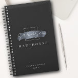Chic Brush Stroke Black Faux Silver Grey Monogram Planner<br><div class="desc">Chic Brush Stroke Black Faux Silver Grey Brush Stroke Elegant Monogram Planner. Easy to customise elegant script monogram typography paired with classic serif font design. Perfect Christmas or birthday monogrammed gift idea!</div>