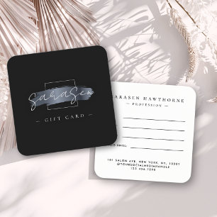 Chic Brush Stroke Elegant Black Gift Certificate