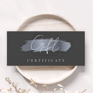 Chic Brush Stroke Elegant Black Gift Certificate