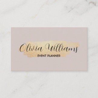 Chic Brush Stroke - Faux Rose Gold on Neutral Rose Business Card