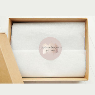 Chic Brush Stroke   Faux Rose Gold on Neutral Rose Classic Round Sticker