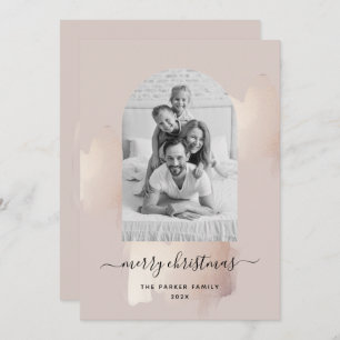 Chic Brush Stroke   Merry Christmas Photo Arch Hol Holiday Card