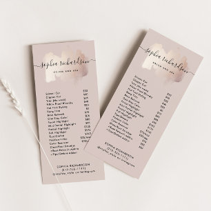 Chic Brush Stroke   Salon Price List Services Rack Card