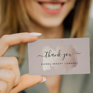 Chic Brush Stroke Small Business Thank You Card