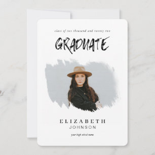 Chic Brushstrokes Graduate 2 Photo Graduation Announcement