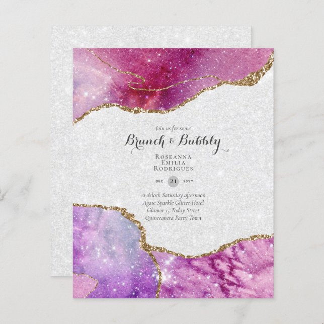 CHIC BUDGET BRUNCH and BUBBLY AGATE GLITTER Inv (Front/Back)