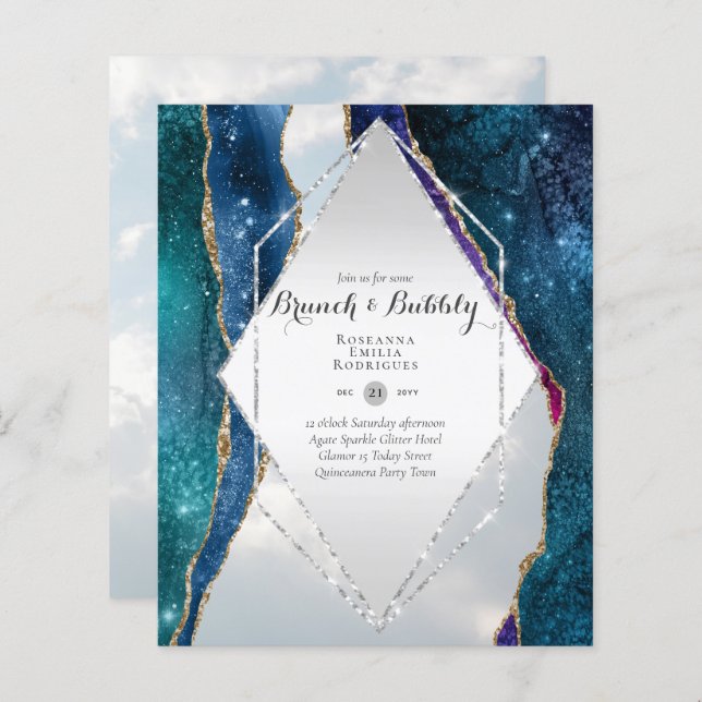 CHIC BUDGET BRUNCH and BUBBLY AGATE GLITTER Inv (Front/Back)