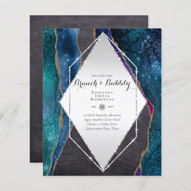 CHIC BUDGET BRUNCH and BUBBLY AGATE GLITTER Inv (Front/Back)