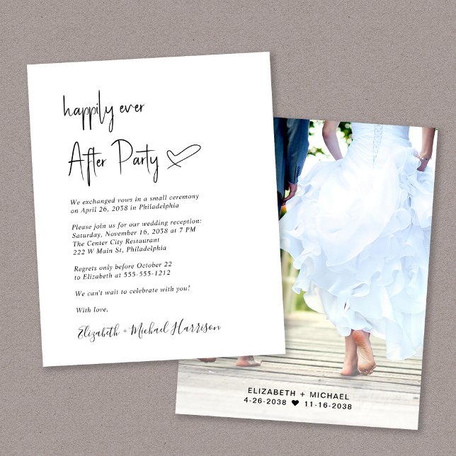 Chic Budget Photo Wedding Reception Invitation (Creator Uploaded)