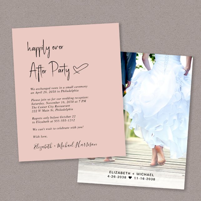 Chic Budget Photo Wedding Reception Invitation (Creator Uploaded)