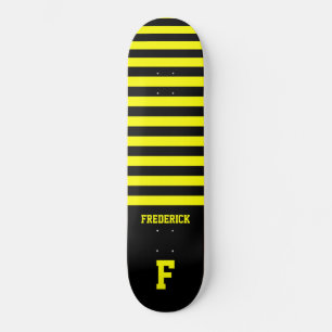 Chic Bumble Bee Style Black Yellow Stripes Skateboard