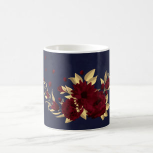 Chic burgundy and gold navy coffee mug