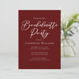 Chic Burgundy Bachelorette Party Invitation