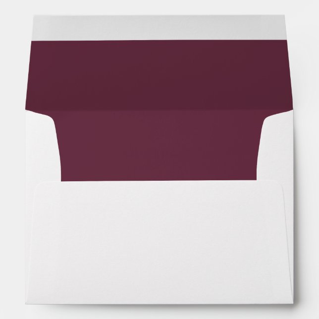 Chic Burgundy Floral Wedding Envelope (Back (Bottom))