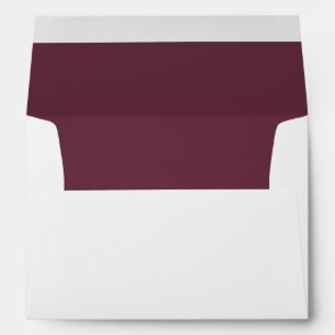 Chic Burgundy Floral Wedding Envelope