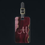 Chic Burgundy Gold Glitter Agate Custom Monogram Luggage Tag<br><div class="desc">Add a touch of glitter and glam to your luggage with this elegant personalised bag tag featuring a background of burgundy and gold glitter agate with your monogram initial and name to personalise in modern hand lettered script calligraphy. A unique girly gift for birthday, holidays and any special occasion. Designed...</div>
