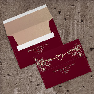 Chic Burgundy Wedding Envelope