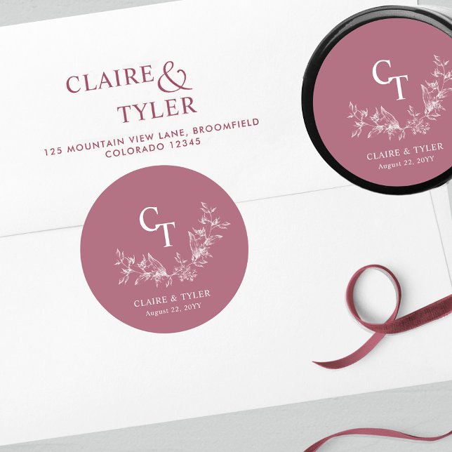 Chic Burgundy Wedding Envelope Seal / Favour (Creator Uploaded)
