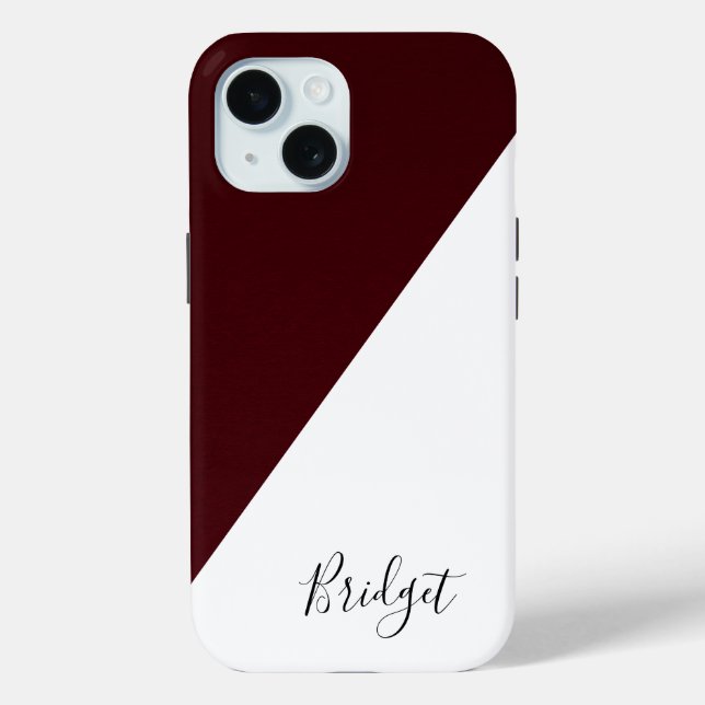 chic burgundy & white geometric modern           Case-Mate iPhone case (Back)