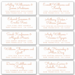 Chic Burnt Orange Calligraphy Guest Address Labels