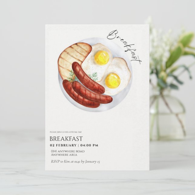 Chic business breakfast meeting  invitation (Standing Front)