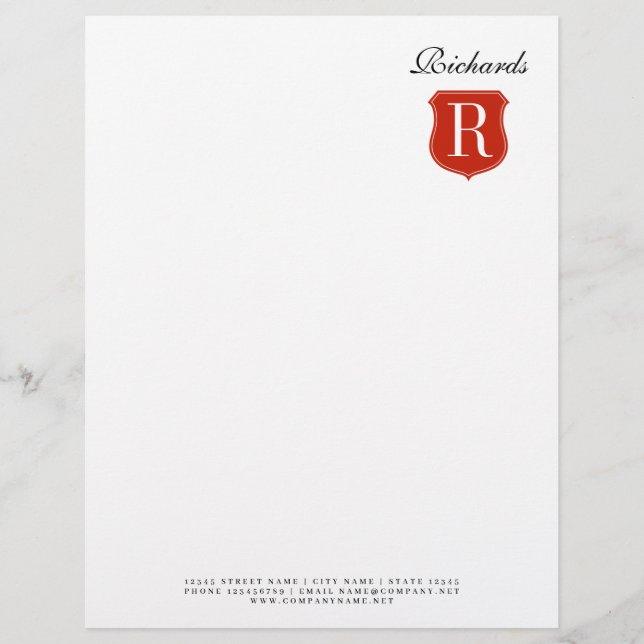 Chic business letterhead with classy monogram logo (Front)