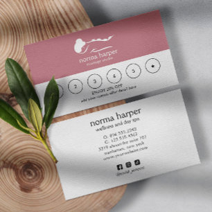 CHIC Business Reward 6 Punch Logo PINK Loyalty Card