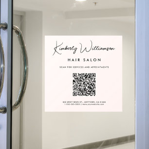 Chic Business Signature Script QR Code Pink