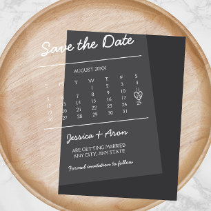 Chic Calendar Save The Date Elegant Modern Card Acrylic Invitations