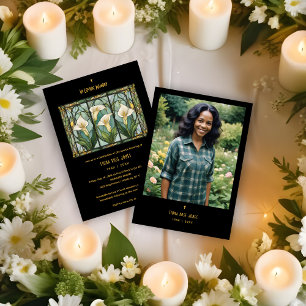 Chic Callas White Bouquet Stained Glass Photo Invitation