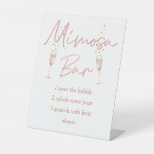 Chic calligraph bridal shower mimosa bar sign
