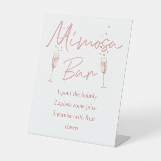 Chic calligraph bridal shower mimosa bar sign (Front)