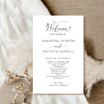 Chic Calligraphy Black and White Wedding Program<br><div class="desc">Elegant Wedding program with beautiful modern hand written calligraphy details. Ability to make text changes and adjustments by selecting customise further. Front with wedding ceremony details, back with wedding party names and thank you message for your guests. Part of our "Elegance Minimal Black and White Monogram Wedding" collection with a...</div>