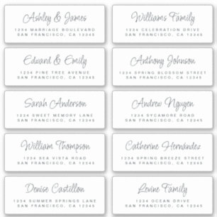 Chic Calligraphy Black White Guest Address Labels