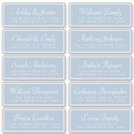 Chic Calligraphy Blue Guest Address Labels<br><div class="desc">Easy to personalise, names and addresses / individual wedding address label stickers for guests. These chic, modern and simple wedding guest address labels feature your guest names in white elegant handwritten script calligraphy and modern typography on a rendez vous blue background. Simply add your individual wedding guest names and address....</div>