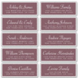 Chic Calligraphy Burgundy Guest Address Labels<br><div class="desc">Easy to personalise, names and addresses / individual wedding address label stickers for guests. These chic, modern and simple wedding guest address labels feature your guest names in white elegant handwritten script calligraphy and modern typography on a burgundy background. Simply add your individual wedding guest names and address. Exclusively designed...</div>
