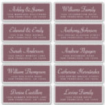 Chic Calligraphy Burgundy Guest Address Labels<br><div class="desc">Easy to personalise, names and addresses / individual wedding address label stickers for guests. These chic, modern and simple wedding guest address labels feature your guest names in white elegant handwritten script calligraphy and modern typography on a burgundy background. Simply add your individual wedding guest names and address. Exclusively designed...</div>