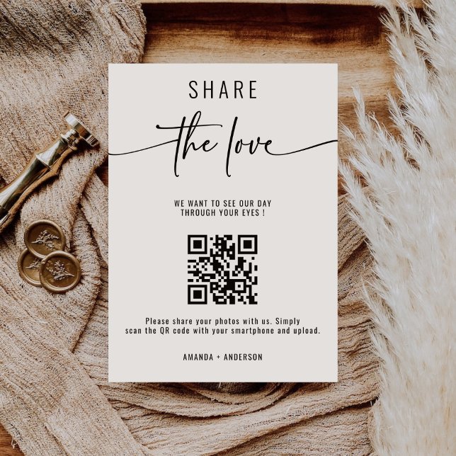 Chic Calligraphy Capture The Love QR code  Enclosure Card (Creator Uploaded)