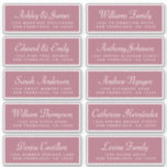 Chic Calligraphy Cassis Guest Address Labels<br><div class="desc">Easy to personalise, names and addresses / individual wedding address label stickers for guests. These chic, modern and simple wedding guest address labels feature your guest names in white elegant handwritten script calligraphy and modern typography on a purple cassis background. Simply add your individual wedding guest names and address. Exclusively...</div>