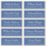 Chic Calligraphy Classic Blue Guest Address Labels<br><div class="desc">Easy to personalise, names and addresses / individual wedding address label stickers for guests. These chic, modern and simple wedding guest address labels feature your guest names in white elegant handwritten script calligraphy and modern typography on a classic blue background. Simply add your individual wedding guest names and address. Exclusively...</div>