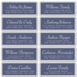Chic Calligraphy Dark Blue Guest Address Labels<br><div class="desc">Easy to personalise, names and addresses / individual wedding address label stickers for guests. These chic, modern and simple wedding guest address labels feature your guest names in white elegant handwritten script calligraphy and modern typography on a dark blue background. Simply add your individual wedding guest names and address. Exclusively...</div>