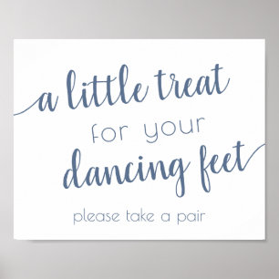 Chic Calligraphy   Dusty Blue Dancing Feet Sign