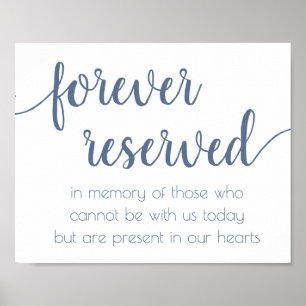 Chic Calligraphy Dusty Blue Forever Reserved Poster