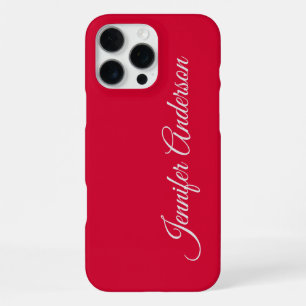 Chic Calligraphy Elegant Cherry Red Personalised iPhone 16 Pro Max Case