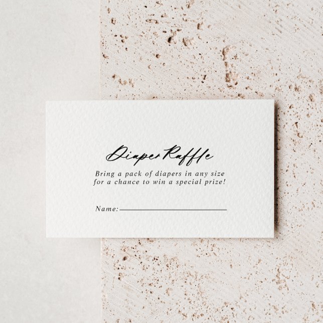 Chic Calligraphy Elegant Diaper Raffle Ticket  Enclosure Card (Creator Uploaded)