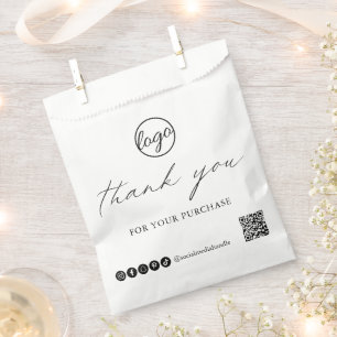 Chic Calligraphy Elegant Logo Thank You Business Favour Bag