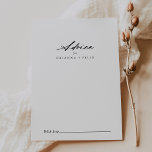 Chic Calligraphy Elegant Wedding Advice Card<br><div class="desc">This chic calligraphy elegant wedding advice card is perfect for a rustic wedding. The simple and elegant design features classic and fancy script typography in black and white. These cards are perfect for a wedding, bridal shower, baby shower, graduation party & more. Personalise the cards with the names of the...</div>