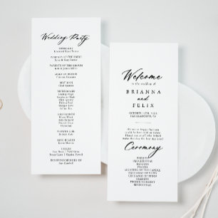 Chic Calligraphy Elegant Wedding Program